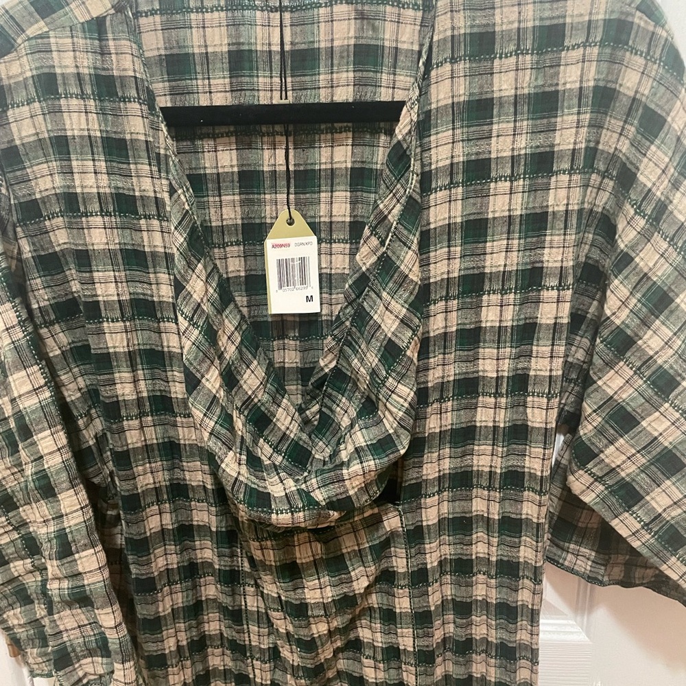 Max Studio Green and Cream Plaid Dress